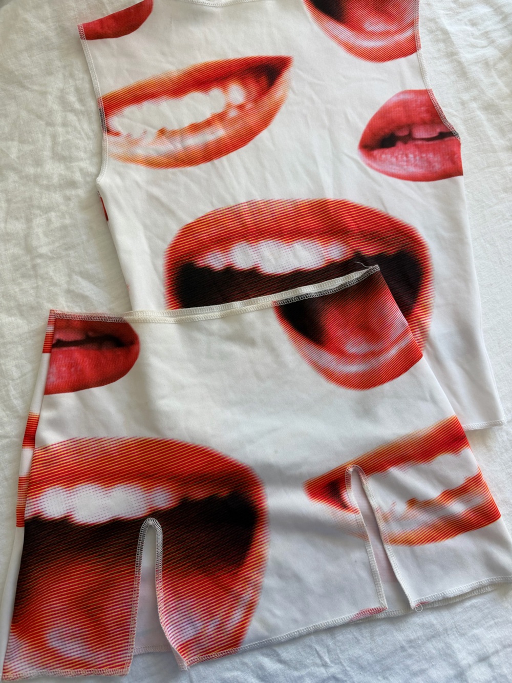 Toralily y2k lip graphic mini skirt & tank top set
